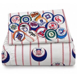 Bibb MLB Baseball Sheet Pillowcase Set All Teams USA 1993 Vintage
